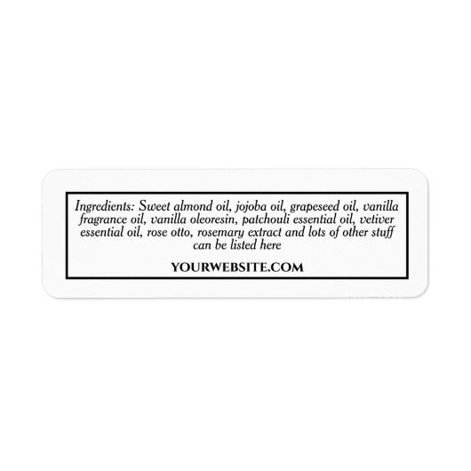 ヴィンテージスタイル成分ホワイトとブラック文字 ラベル (正面)