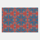ヴィンテージスタイル抽象芸術星（赤と青） ラッピングペーパーシート (正面)