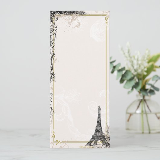 ヴィンテージスタイル招待状エッフェルタワー 招待状 (スタンド正面)