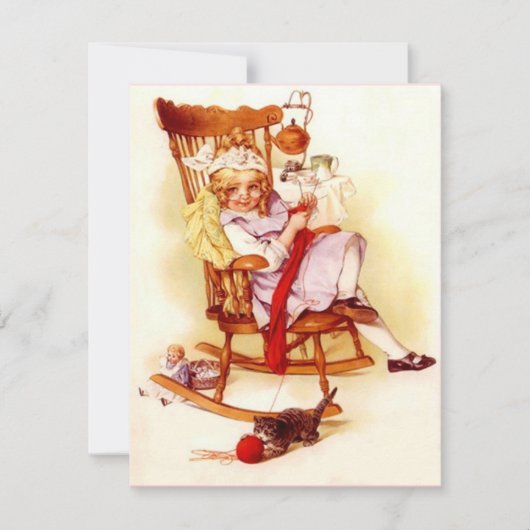 ヴィンテージスタイル招待状針編みかぎ編み 招待状 (正面)