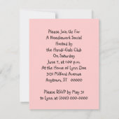 ヴィンテージスタイル招待状針編みかぎ編み 招待状 (裏面)