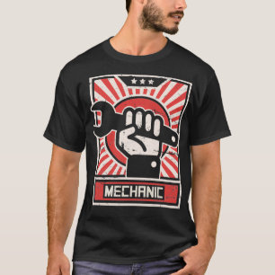 ヴィンテージスタイル整備士プロパガンダポスター Tシャツ