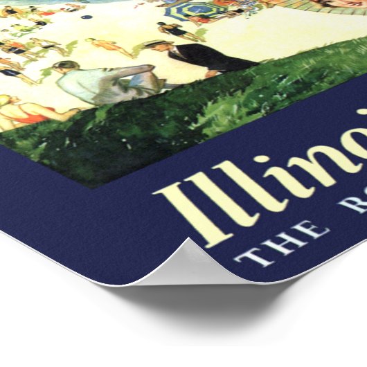 ヴィンテージスタイル旅行用ポスター（イリノイ州シカゴ） ポスター (角)