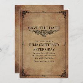ヴィンテージスタイル日付の保存  招待状