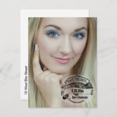 ヴィンテージスタイル日付の写真カードを保存 案内ポストカード (正面/裏面)