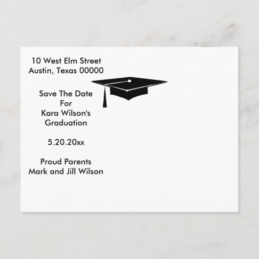 ヴィンテージスタイル日付の写真カードを保存 案内ポストカード (裏面)