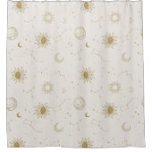 ヴィンテージスタイル星座パターン シャワーカーテン (正面)