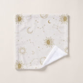 ヴィンテージスタイル星座パターン バスタオルセット (ウォッシュタオル)