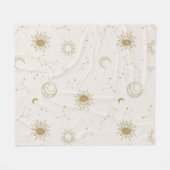 ヴィンテージスタイル星座パターン フリースブランケット (正面(横))