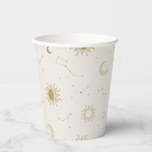 ヴィンテージスタイル星座パターン 紙コップ (正面)