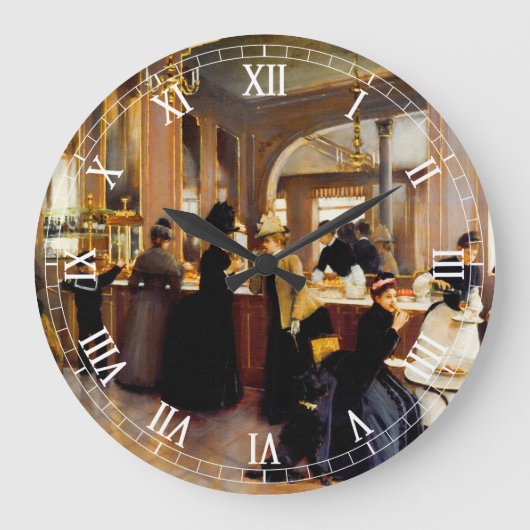 ヴィンテージスタイル時計とペストリーショップアート ラージ壁時計 (正面)