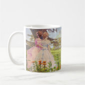 ヴィンテージスタイル最高のフレンズ歩くインガーデン コーヒーマグカップ (左)