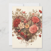 ヴィンテージスタイル植物性バレンタイン シーズンカード (正面)