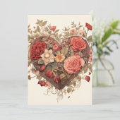 ヴィンテージスタイル植物性バレンタイン シーズンカード (スタンド正面)
