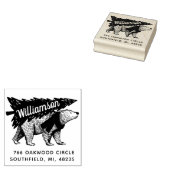 ヴィンテージスタイル極熊の木の配達アドレス ラバースタンプ (押印)