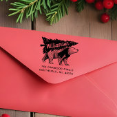 ヴィンテージスタイル極熊の木の配達アドレス ラバースタンプ