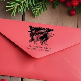 ヴィンテージスタイル極熊の木の配達アドレス ラバースタンプ