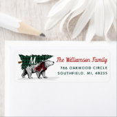 ヴィンテージスタイル極熊の木の配達モノグラム ラベル (インサイチュ)