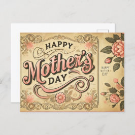 ヴィンテージスタイル母の日 ポストカード