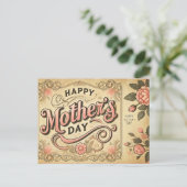 ヴィンテージスタイル母の日 ポストカード (スタンド正面)