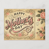 ヴィンテージスタイル母の日 ポストカード (正面)