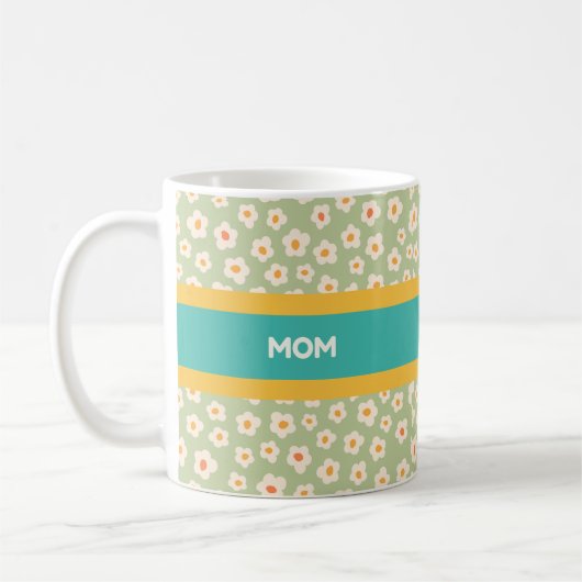 ヴィンテージスタイル母デザイン、花柄 コーヒーマグカップ (左)