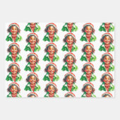 ヴィンテージスタイル水の色の子供クリスマス ラッピングペーパーシート (正面2)