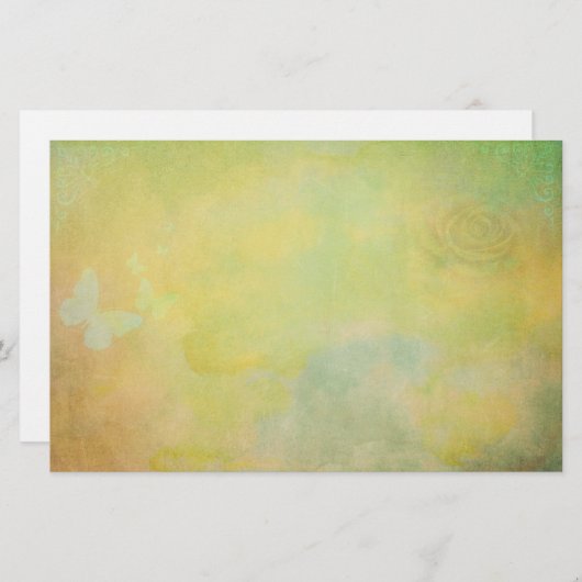 ヴィンテージスタイル水の色の背景 便箋 (正面/裏面)