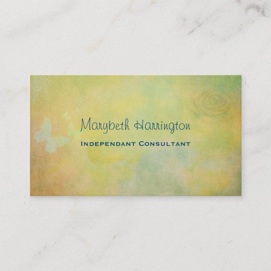 ヴィンテージスタイル水の色の背景 名刺 (正面)