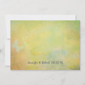 ヴィンテージスタイル水色の背結婚景 招待状 (裏面)