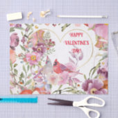 ヴィンテージスタイル深紅色アミドパステルフラワー 薄葉紙 (クラフト)