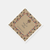 ヴィンテージスタイル熱気球の宛先ウェディング スタンダードカクテルナプキン (角)