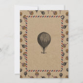ヴィンテージスタイル熱気球の宛先ウェディング セーブザデート (裏面)