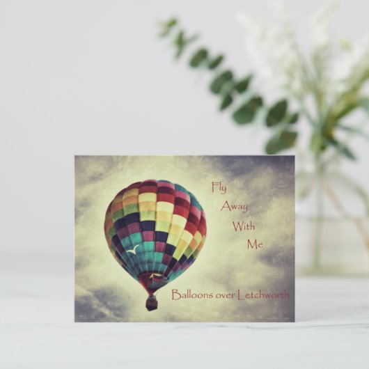 ヴィンテージスタイル熱気球はがき ポストカード (スタンド正面)