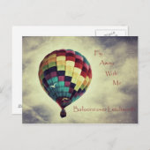 ヴィンテージスタイル熱気球はがき ポストカード (正面/裏面)
