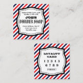 ヴィンテージスタイル理容師スタイル二乗ロイヤリティ スクエア名刺 (正面/裏面)