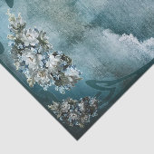 ヴィンテージスタイル白とライトブルーの花のフレーム 薄葉紙 (詳細)