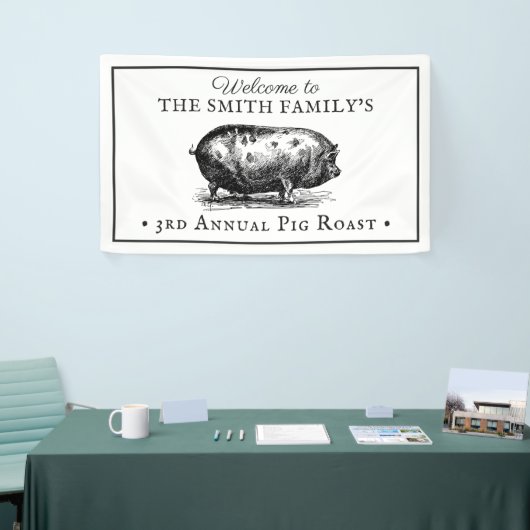 ヴィンテージスタイル白黒|ピグローストイベント 横断幕 (トレードショー)