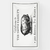 ヴィンテージスタイル白黒|ピグローストイベント 横断幕 (縦)