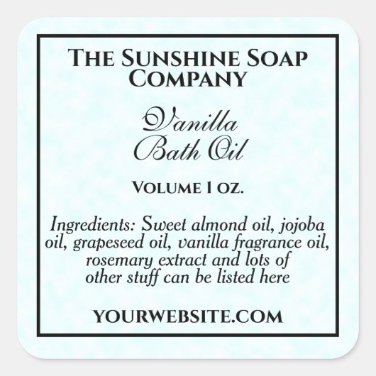 ヴィンテージスタイル石鹸化粧料ラベルパーチメント紙 スクエアシール (正面)