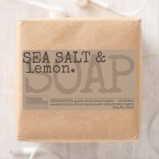 ヴィンテージスタイル石鹸製品包装茶色ベージュ ラベル (インサイチュ)