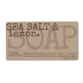 ヴィンテージスタイル石鹸製品包装茶色ベージュ ラベル (正面)