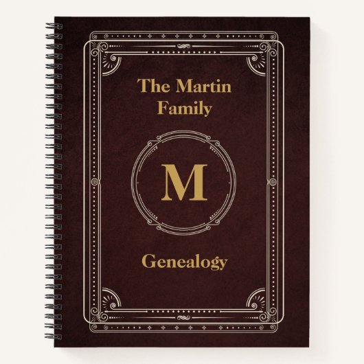 ヴィンテージスタイル系図学祖先ジャーナル ノートブック (正面)