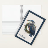 ヴィンテージスタイル素晴らしブルーヘロン縁どwith  ノートブック (内側)