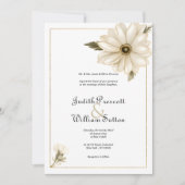 ヴィンテージスタイル素朴なデイジー結婚の花 招待状 (正面)