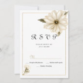 ヴィンテージスタイル素朴デイジーフラワーRSVP 招待状 (正面)
