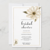 ヴィンテージスタイル素朴デイジー花ブライダルシャワー 招待状 (正面)