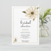 ヴィンテージスタイル素朴デイジー花ブライダルシャワー 招待状 (スタンド正面)