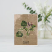 ヴィンテージスタイル紫はがき ポストカード (スタンド正面)