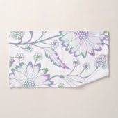 ヴィンテージスタイル紫緑青花柄 バスタオルセット (ハンドタオル)